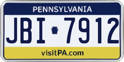 PA license plate JBI7912
