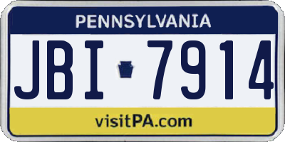 PA license plate JBI7914