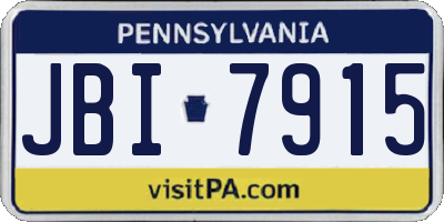 PA license plate JBI7915