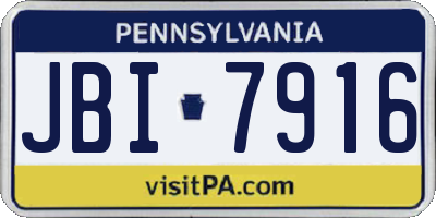 PA license plate JBI7916