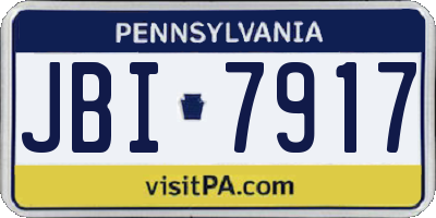 PA license plate JBI7917