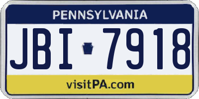 PA license plate JBI7918