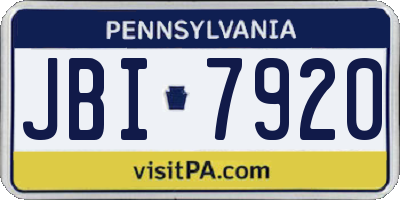 PA license plate JBI7920