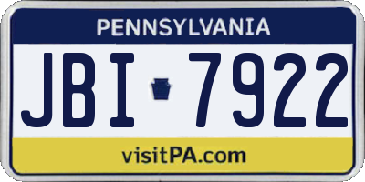 PA license plate JBI7922