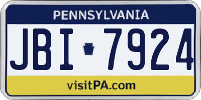 PA license plate JBI7924