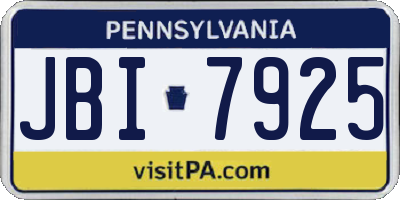 PA license plate JBI7925