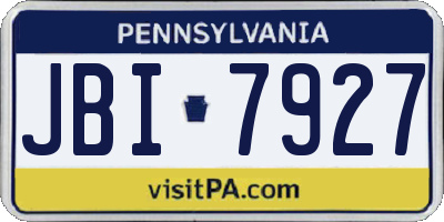 PA license plate JBI7927