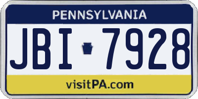 PA license plate JBI7928