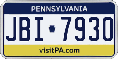 PA license plate JBI7930