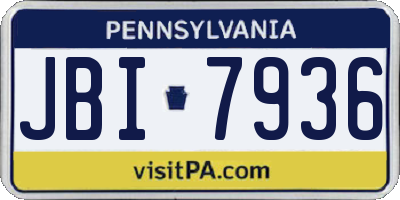 PA license plate JBI7936