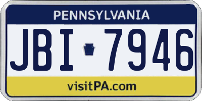 PA license plate JBI7946