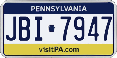 PA license plate JBI7947