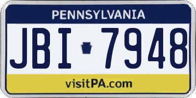 PA license plate JBI7948