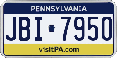 PA license plate JBI7950