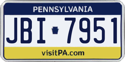 PA license plate JBI7951