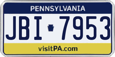 PA license plate JBI7953