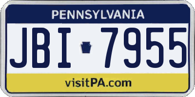 PA license plate JBI7955