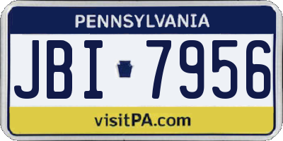 PA license plate JBI7956