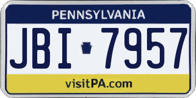 PA license plate JBI7957