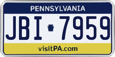 PA license plate JBI7959