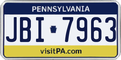 PA license plate JBI7963