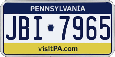 PA license plate JBI7965