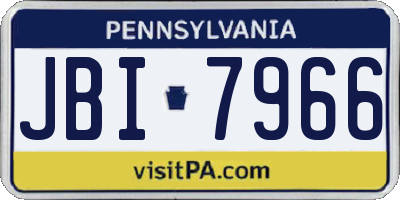 PA license plate JBI7966