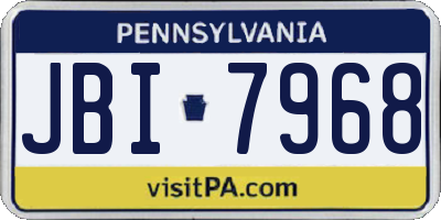 PA license plate JBI7968