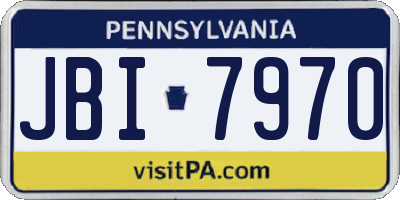 PA license plate JBI7970