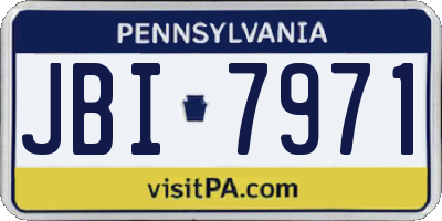 PA license plate JBI7971