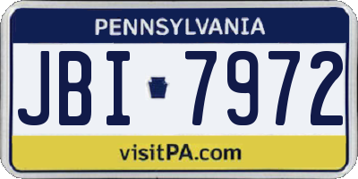 PA license plate JBI7972