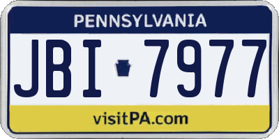 PA license plate JBI7977