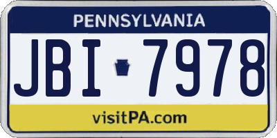 PA license plate JBI7978