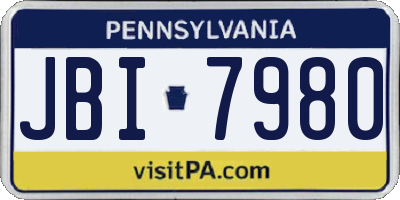 PA license plate JBI7980
