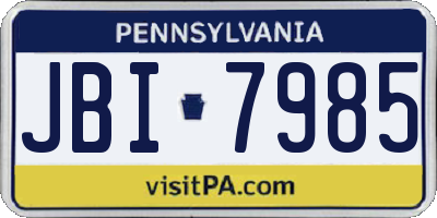 PA license plate JBI7985
