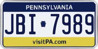 PA license plate JBI7989