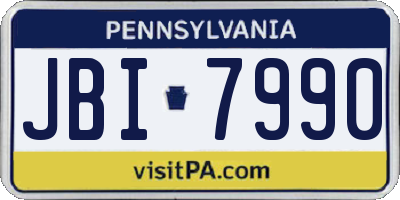 PA license plate JBI7990