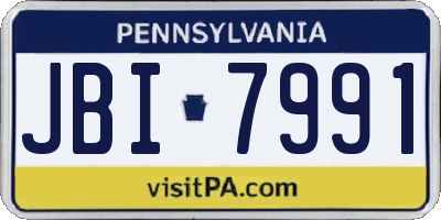 PA license plate JBI7991