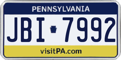 PA license plate JBI7992