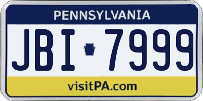 PA license plate JBI7999