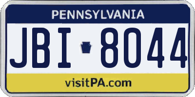 PA license plate JBI8044