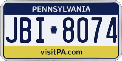 PA license plate JBI8074