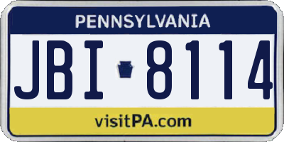 PA license plate JBI8114