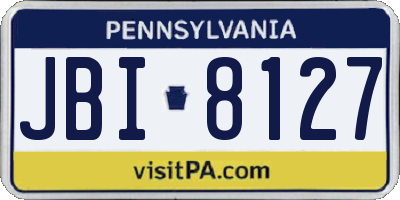 PA license plate JBI8127