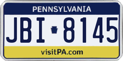 PA license plate JBI8145