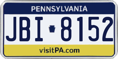 PA license plate JBI8152