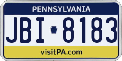 PA license plate JBI8183