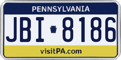 PA license plate JBI8186