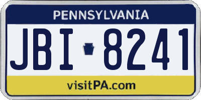 PA license plate JBI8241
