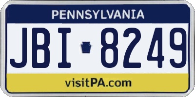 PA license plate JBI8249